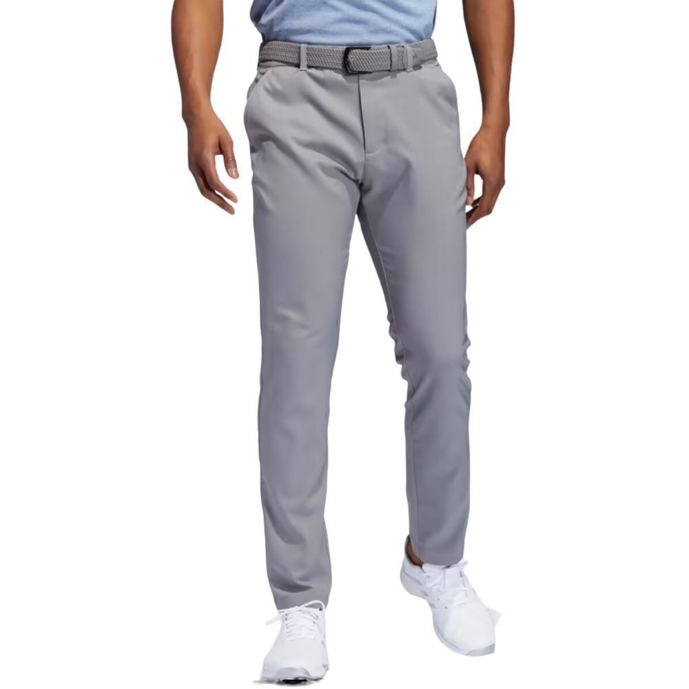 Adidas Golf Gray Silicone Logo Flat Front Polyester Men’s Pants 38x32